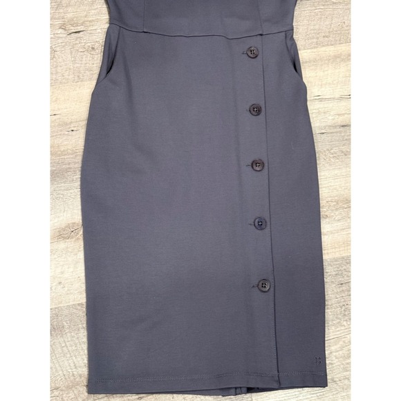 Betabrand Womens Gray Sheath Dress Button Detail Short Sleeve Business Casual XS - Picture 8 of 10